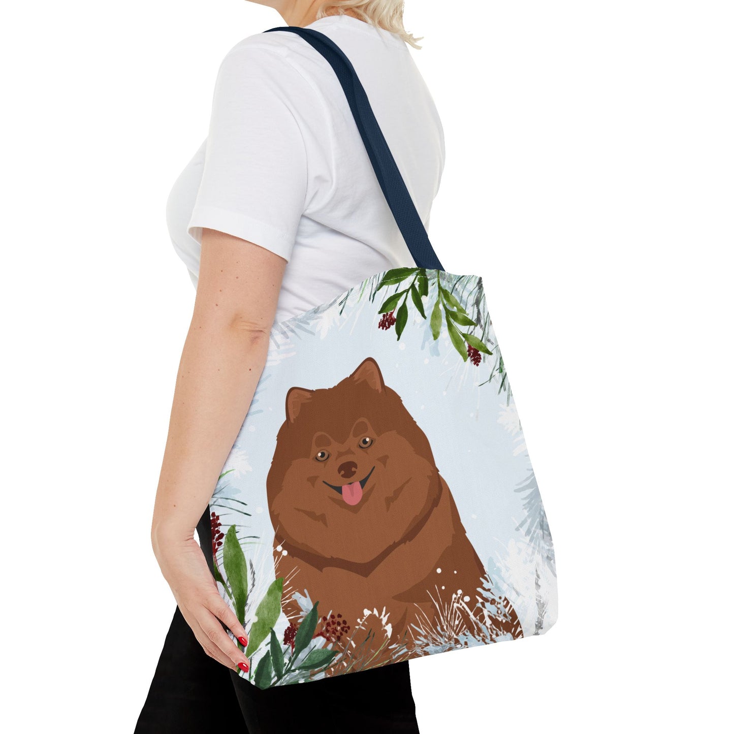 Pomeranian Dog Christmas Holiday Tote Bag 16x16