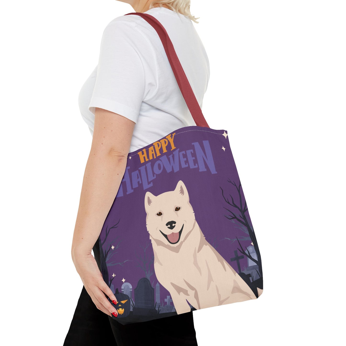 Kishu Ken Dog Happy Halloween Tote Bag 16x16