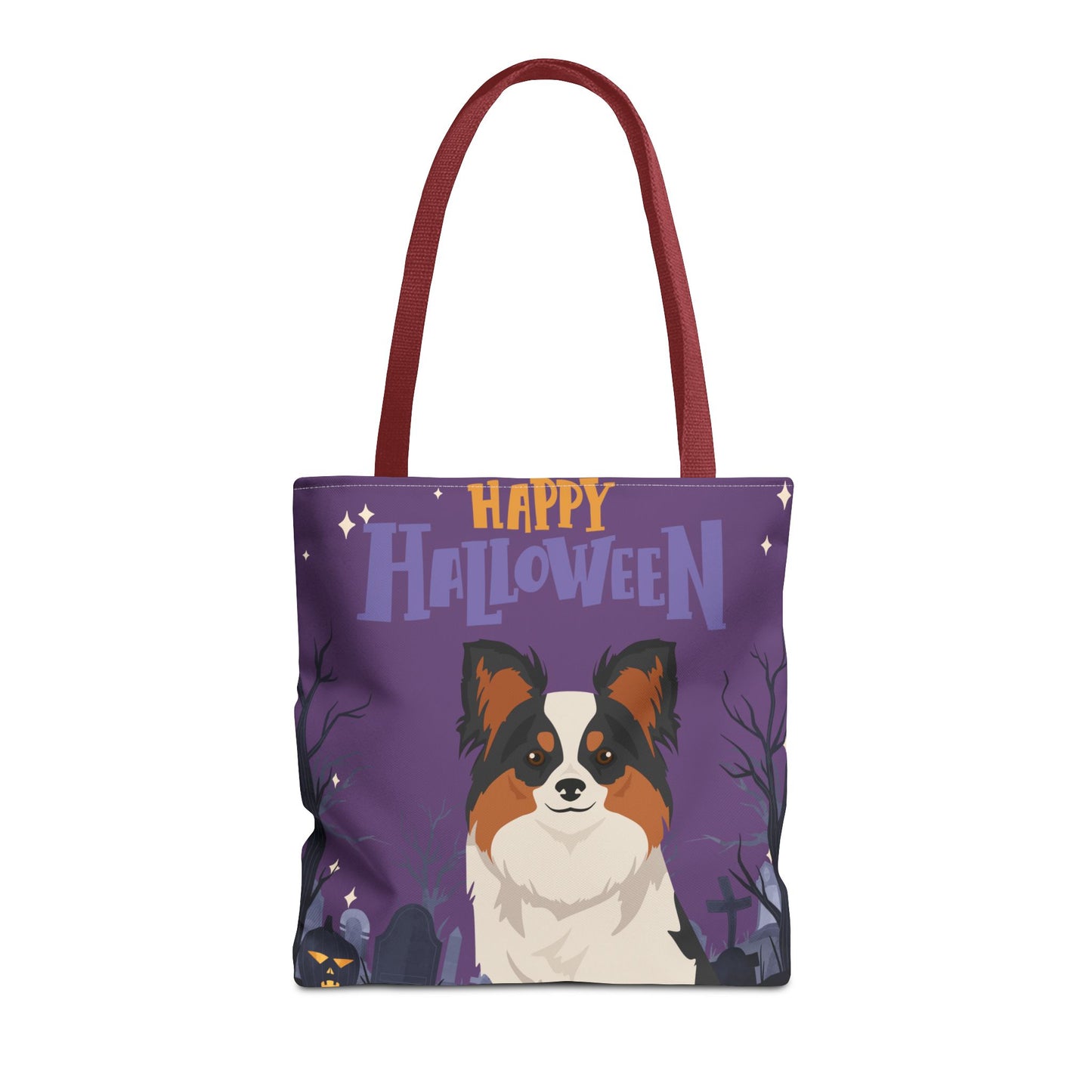 Papillon Dog Happy Halloween Tote Bag 16x16