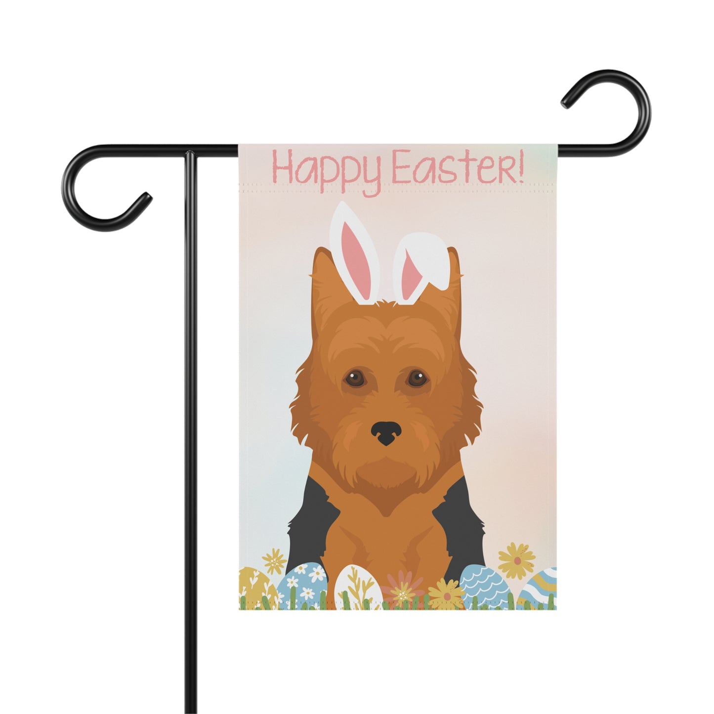 Australian Silky Terrier Dog Happy Easter Garden Flag