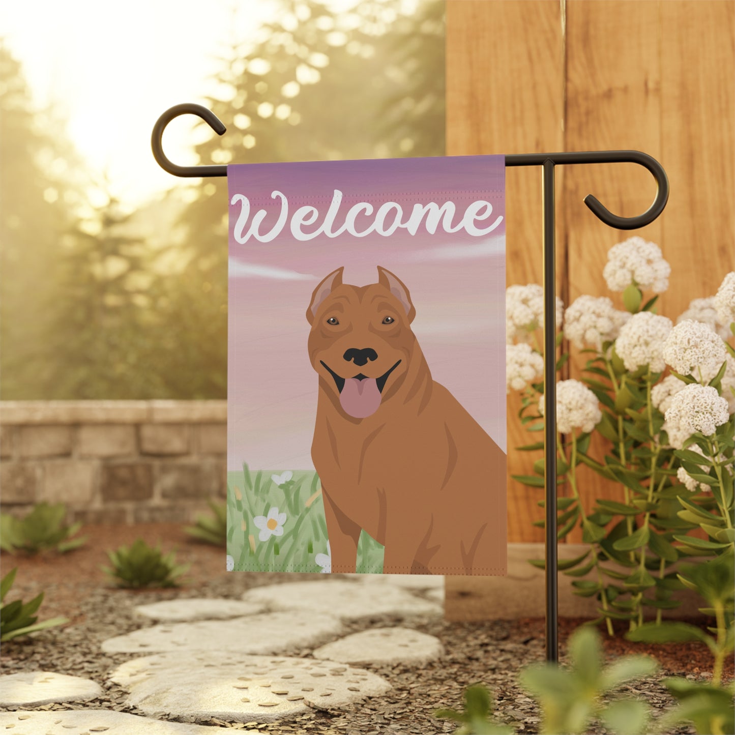 Pit Bull Dog Welcome Garden Flag