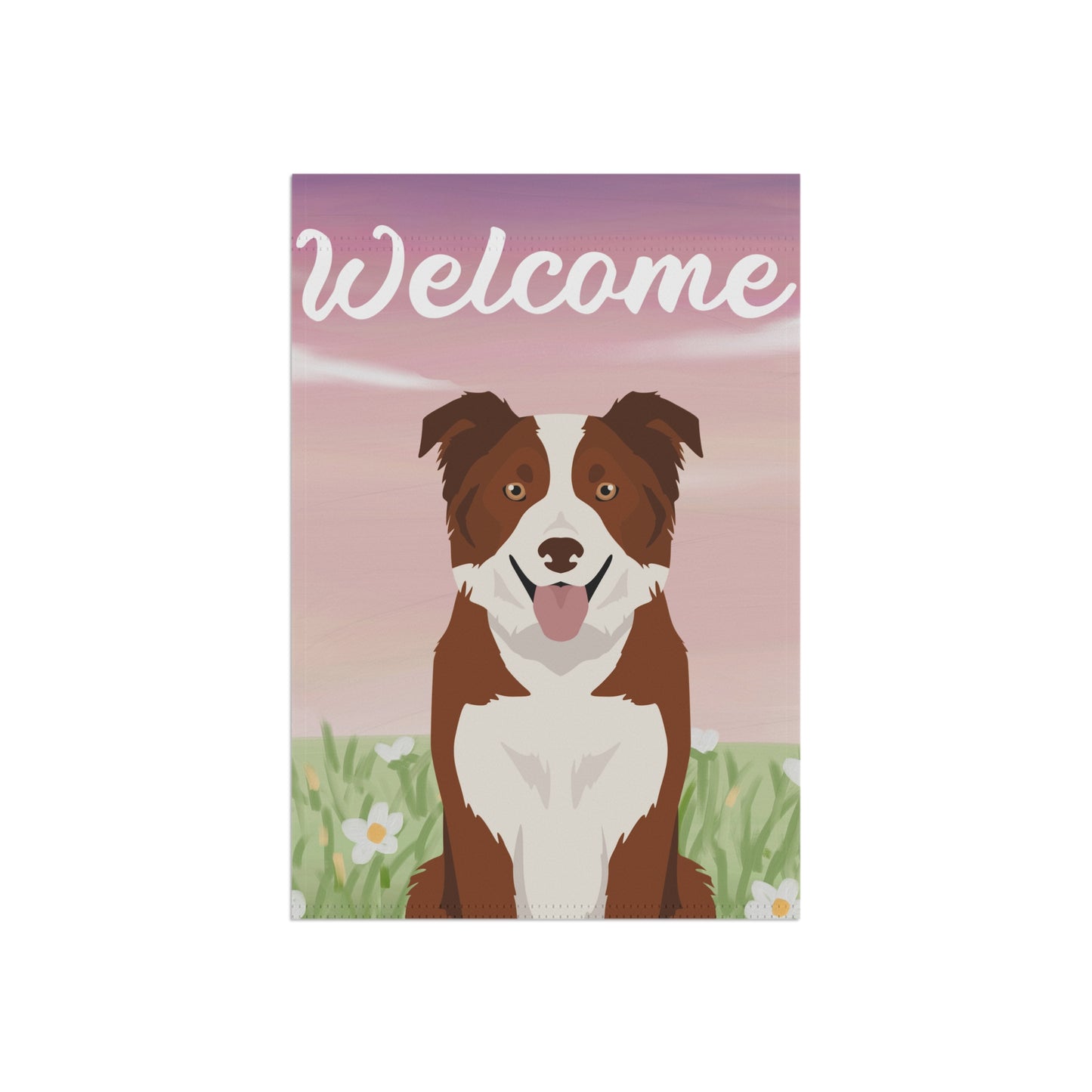 Border Collie Dog Welcome Garden Flag