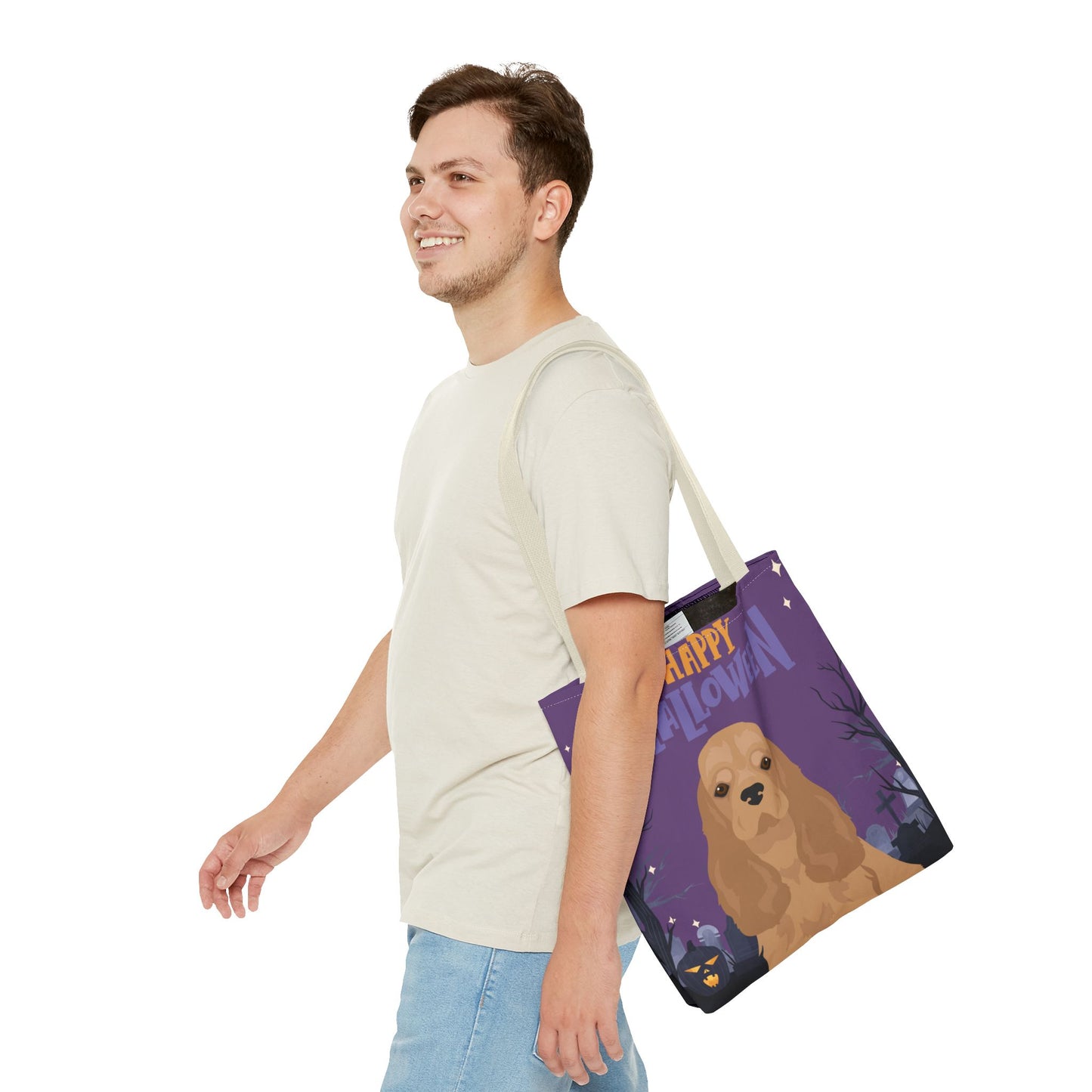 Cocker Spaniel Dog Happy Halloween Tote Bag 16x16