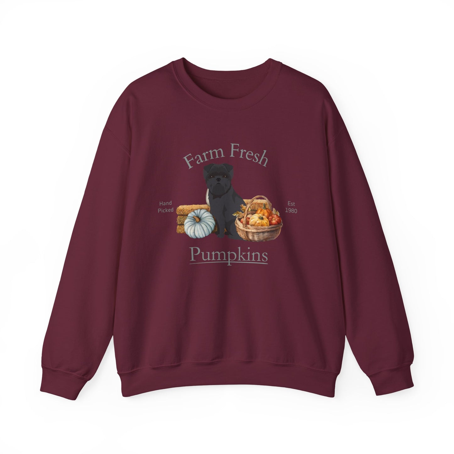 Affenpinscher Dog Fall Farm Fresh Unisex Heavy Blend Crewneck Sweatshirt