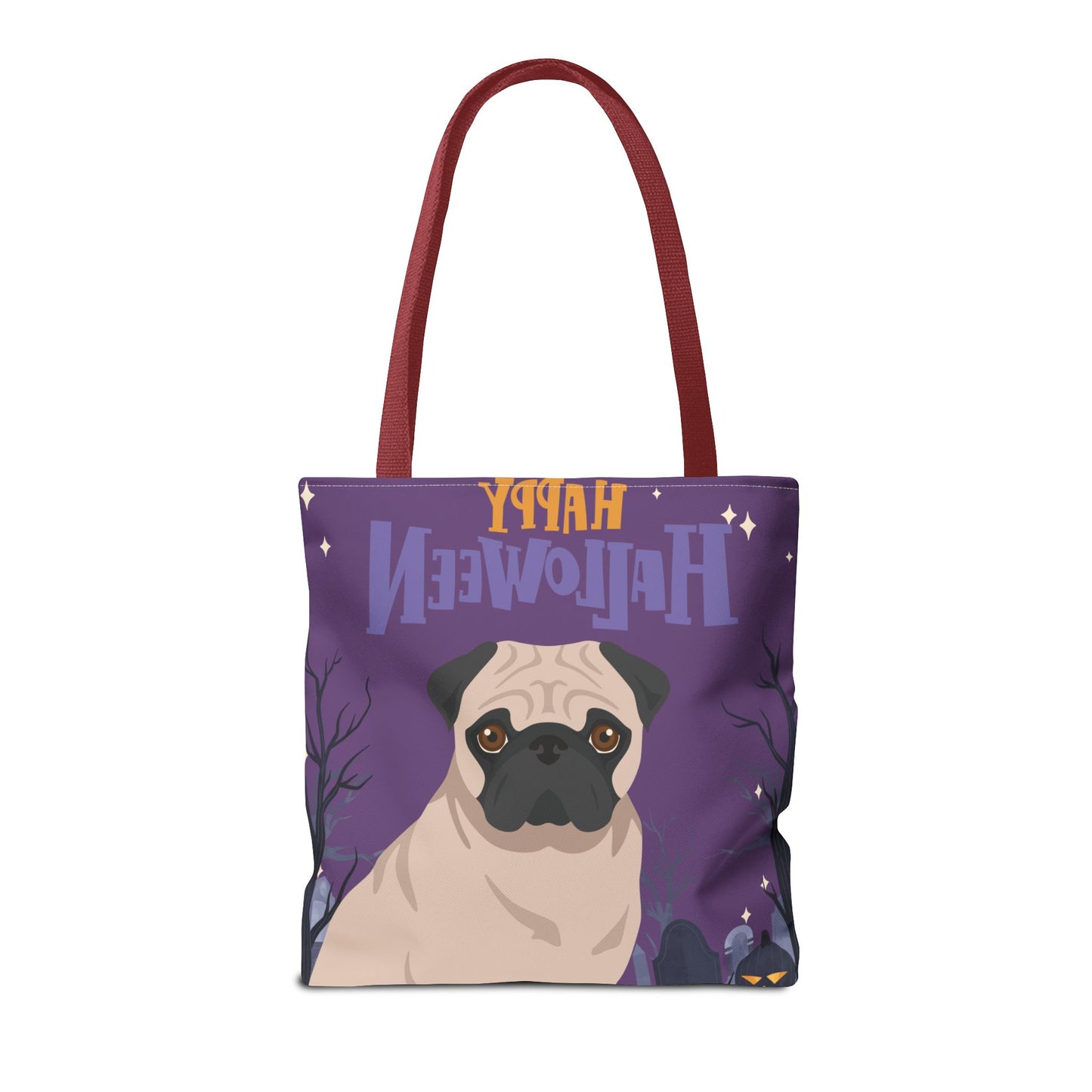 Pug Dog Happy Halloween Tote Bag 16x16
