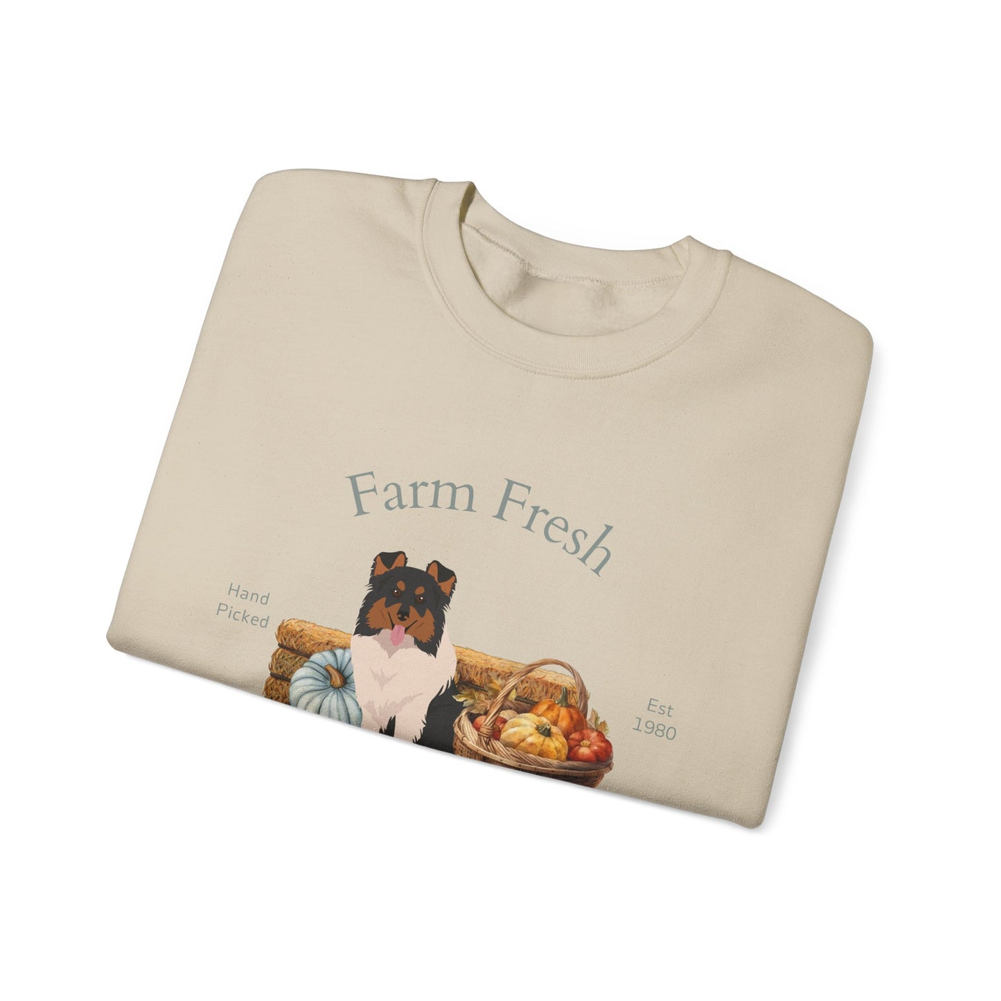 Shetland Sheepdog Dog Fall Farm Fresh Unisex Heavy Blend Crewneck Sweatshirt