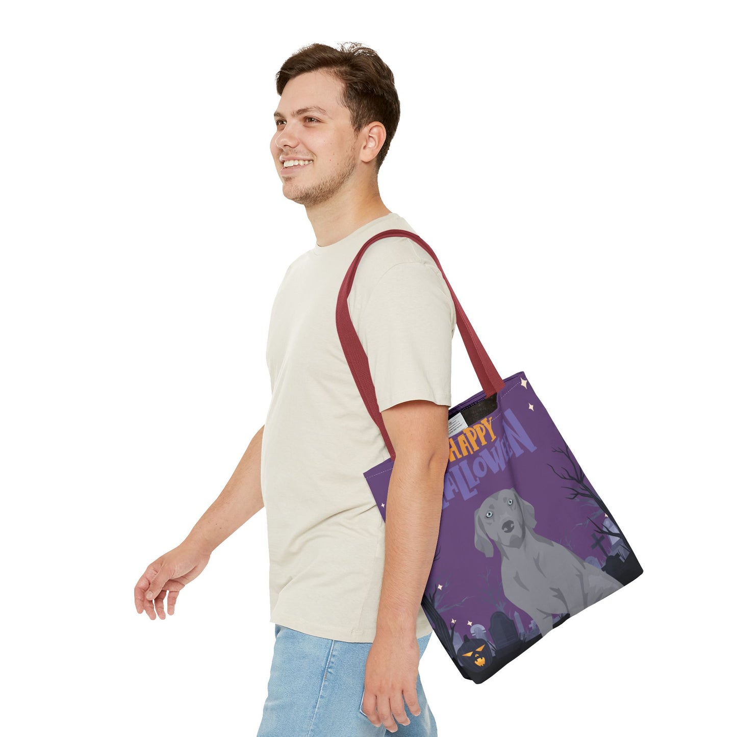 Weimaraner Dog Happy Halloween Tote Bag 16x16