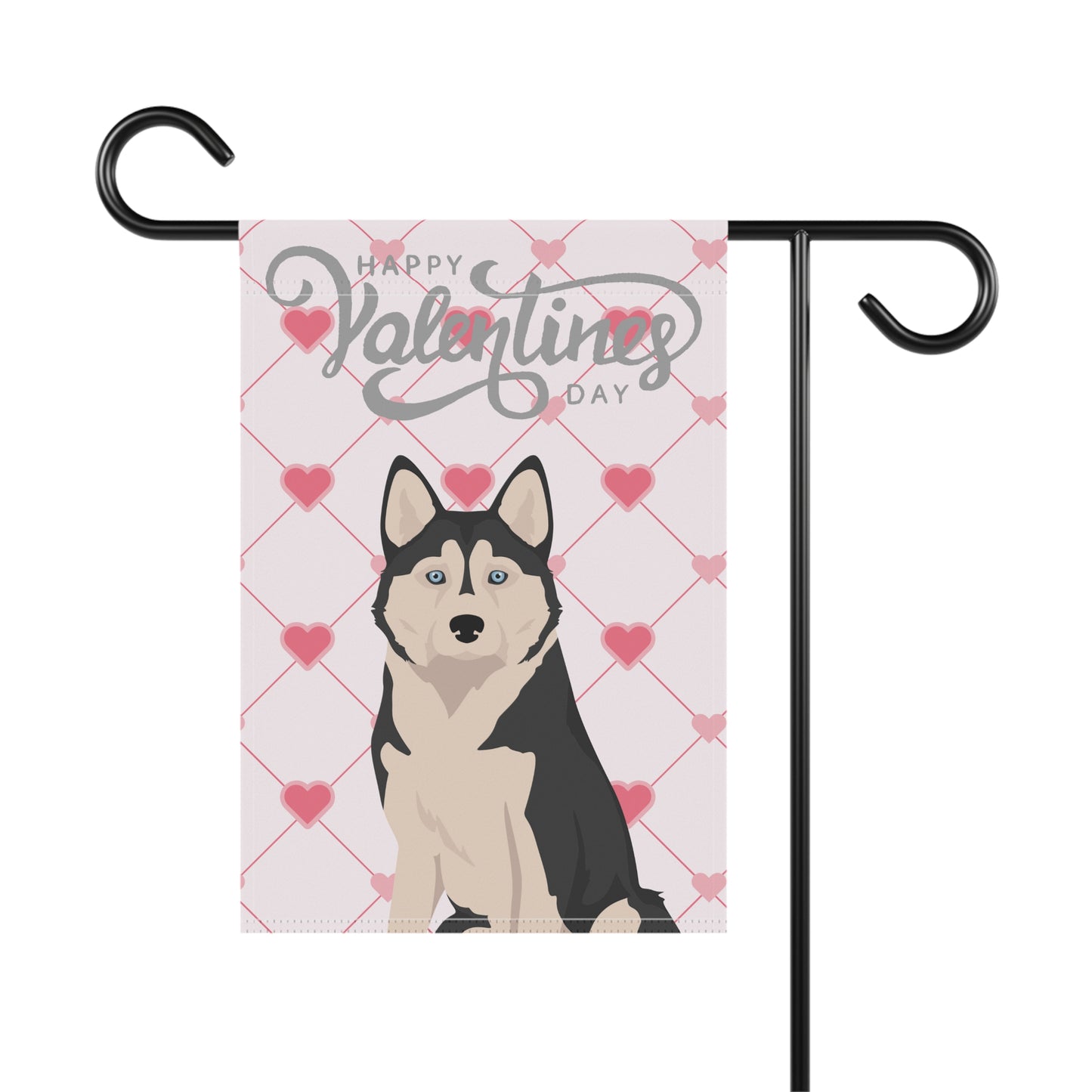 Alaskan Husky Dog Valentines Day Garden Flag