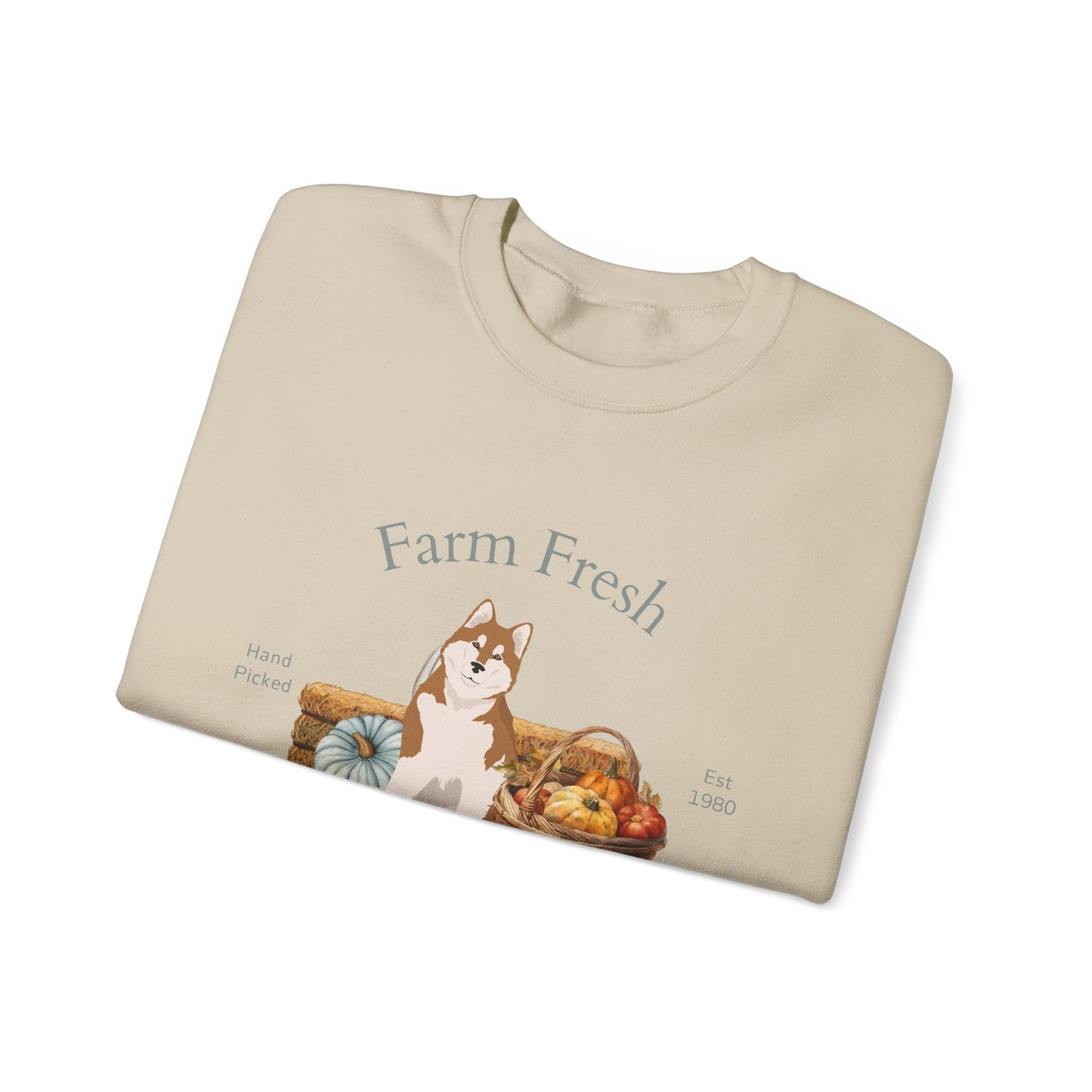 Alaskan Malamute Dog Fall Farm Fresh Unisex Heavy Blend Crewneck Sweatshirt