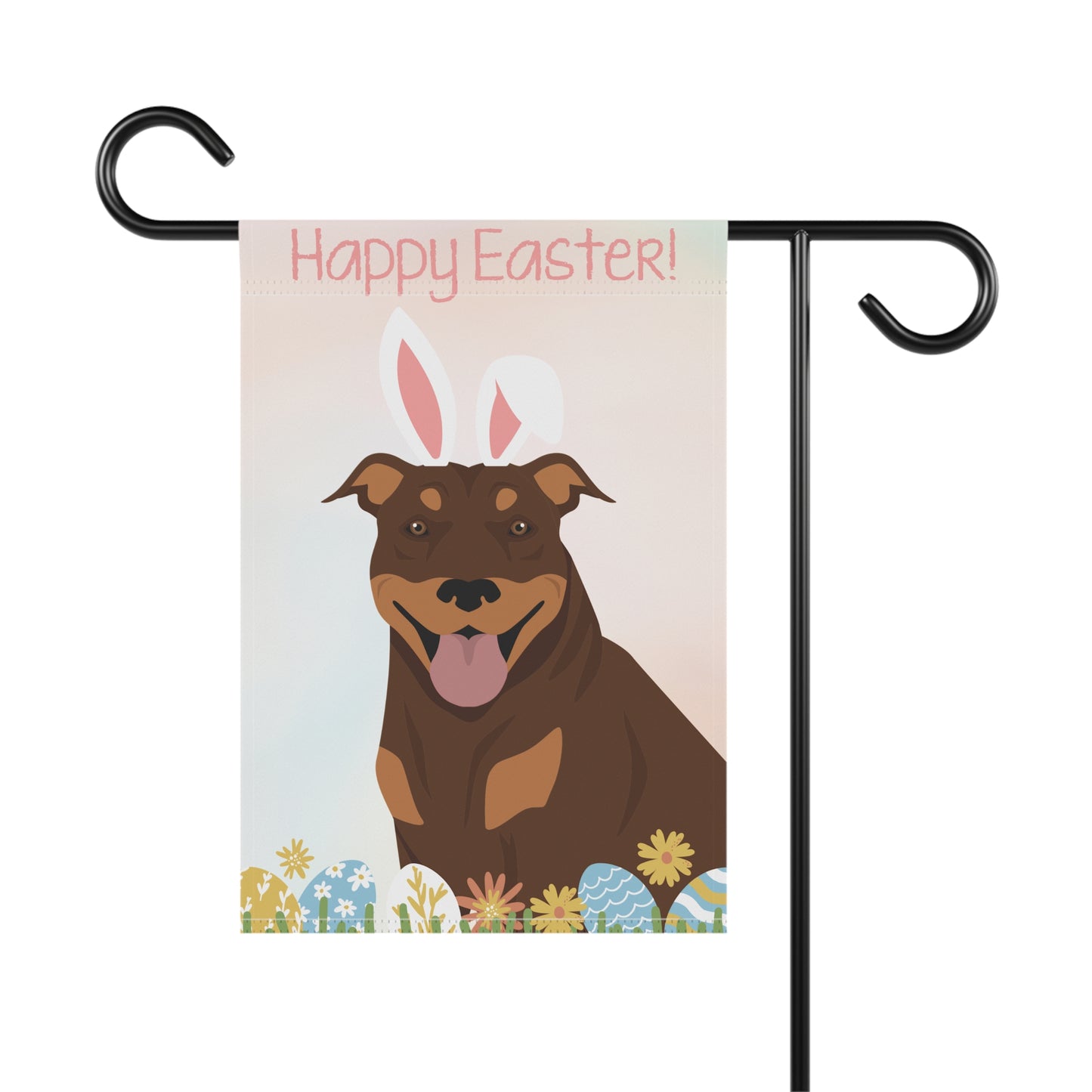 American Bull Terrier Dog Happy Easter Garden Flag
