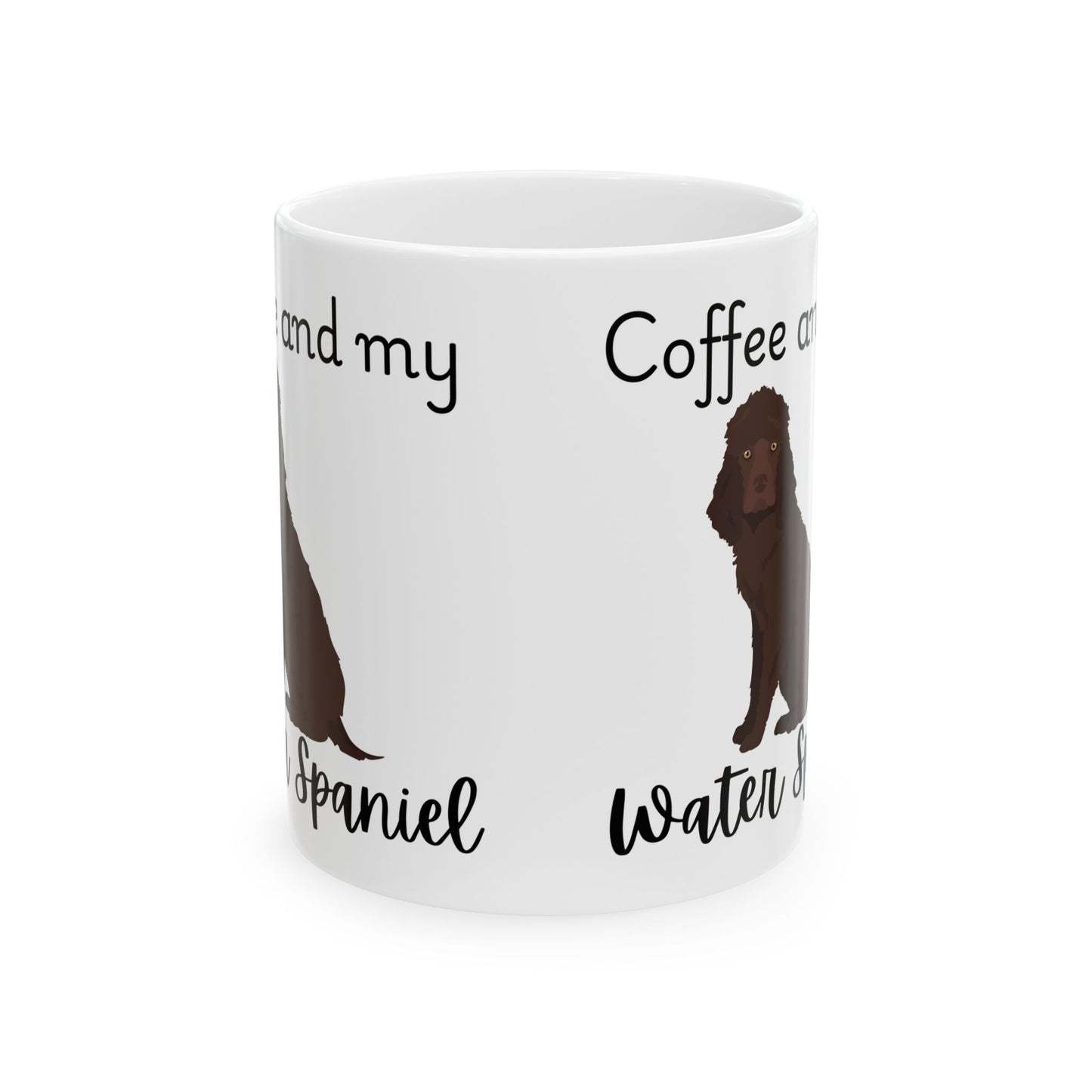 Coffee and My Water Spaneil Ceramic Mug | Dog Lover Gift, Pet Owner Cup, Cute Mug for Dog Moms, Funny Mug for Coffee Lovers