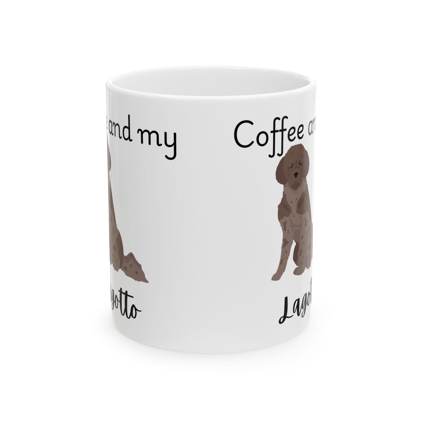 Coffee and My Lagotto Ceramic Mug | Dog Lover Gift, Pet Owner Cup, Cute Mug for Dog Moms, Funny Mug for Coffee Lovers