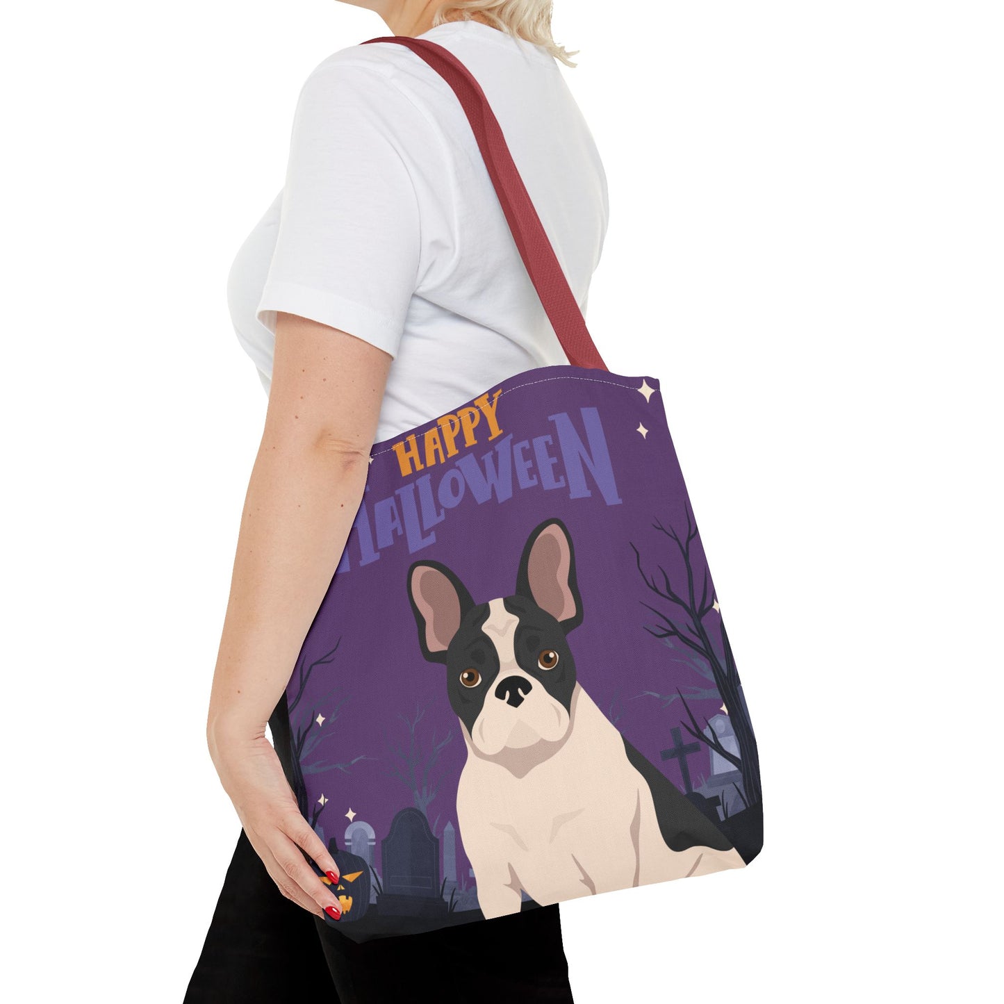French Bulldog Dog Happy Halloween Tote Bag 16x16