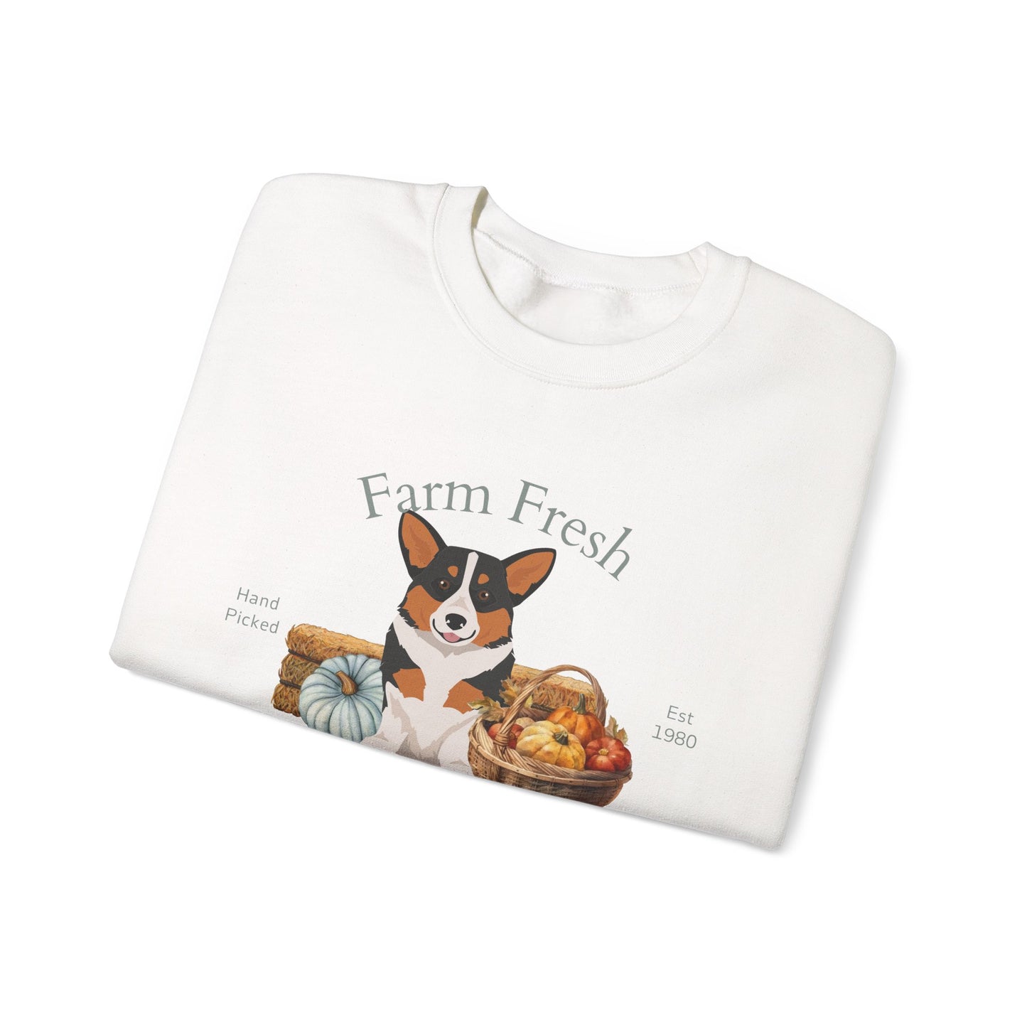 Pembroke Welsh Corgi Dog Fall Farm Fresh Unisex Heavy Blend Crewneck Sweatshirt