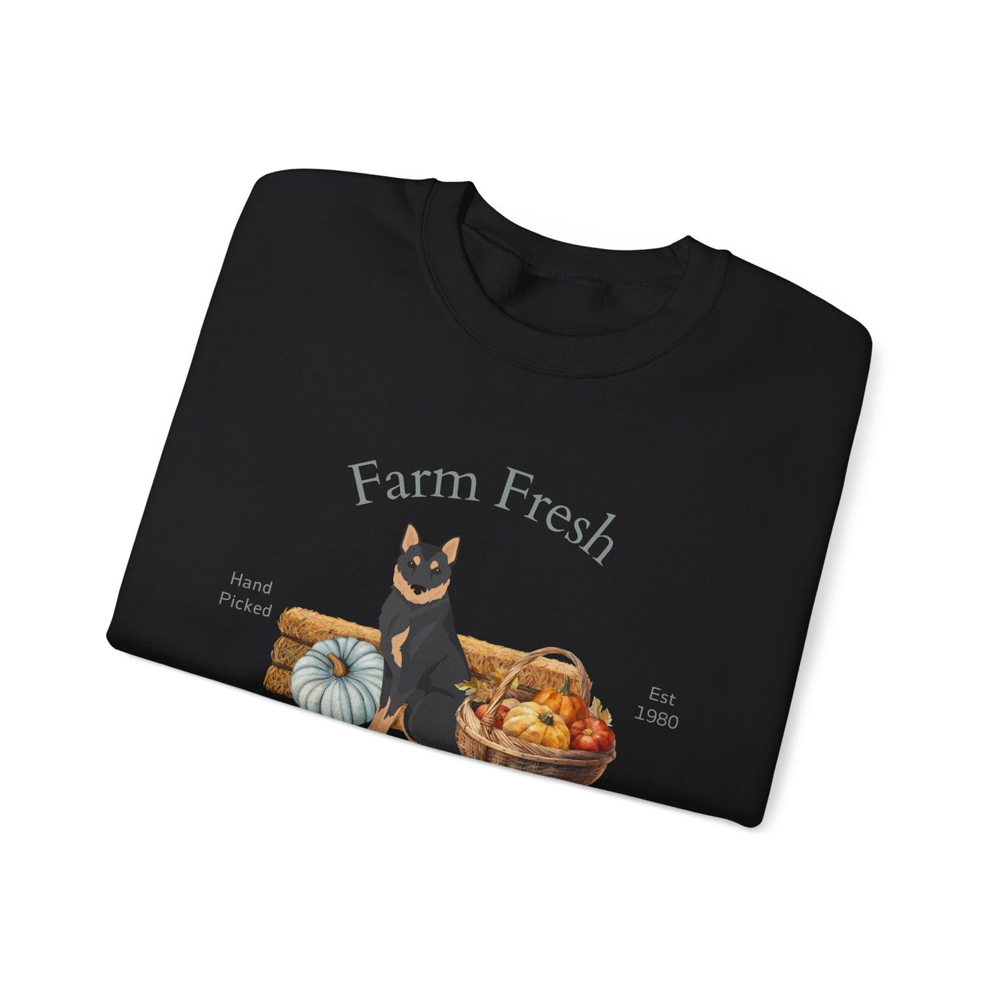 Korean Jindo Dog Fall Farm Fresh Unisex Heavy Blend Crewneck Sweatshirt