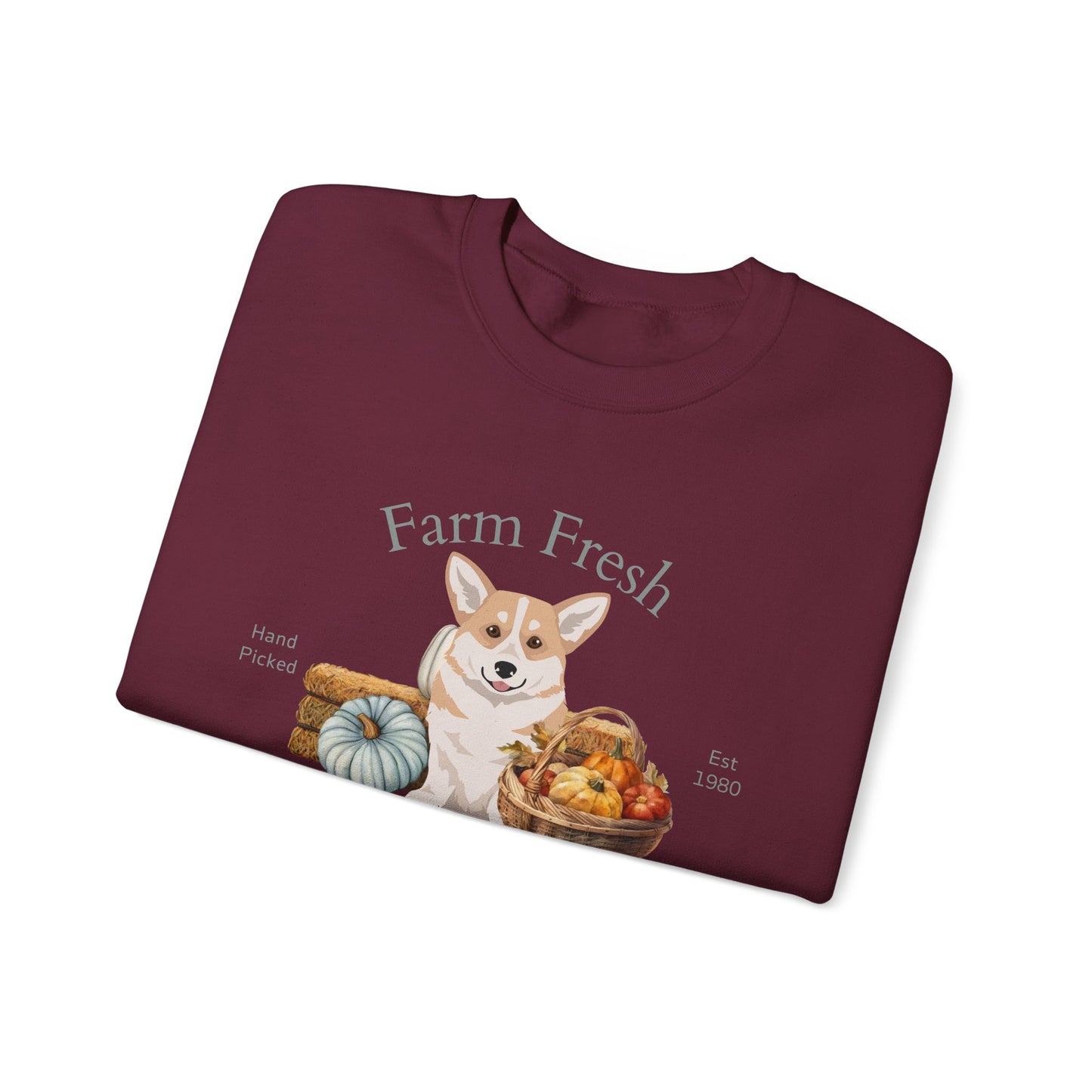 Pembroke Welsh Corgi Dog Fall Farm Fresh Unisex Heavy Blend Crewneck Sweatshirt