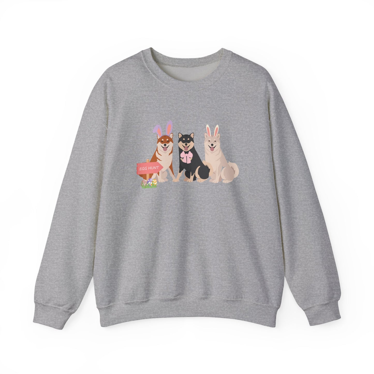 Shiba Inu Dog Easter Unisex Heavy Blend Crewneck Sweatshirt, easter, Cute Dog Mom Gift