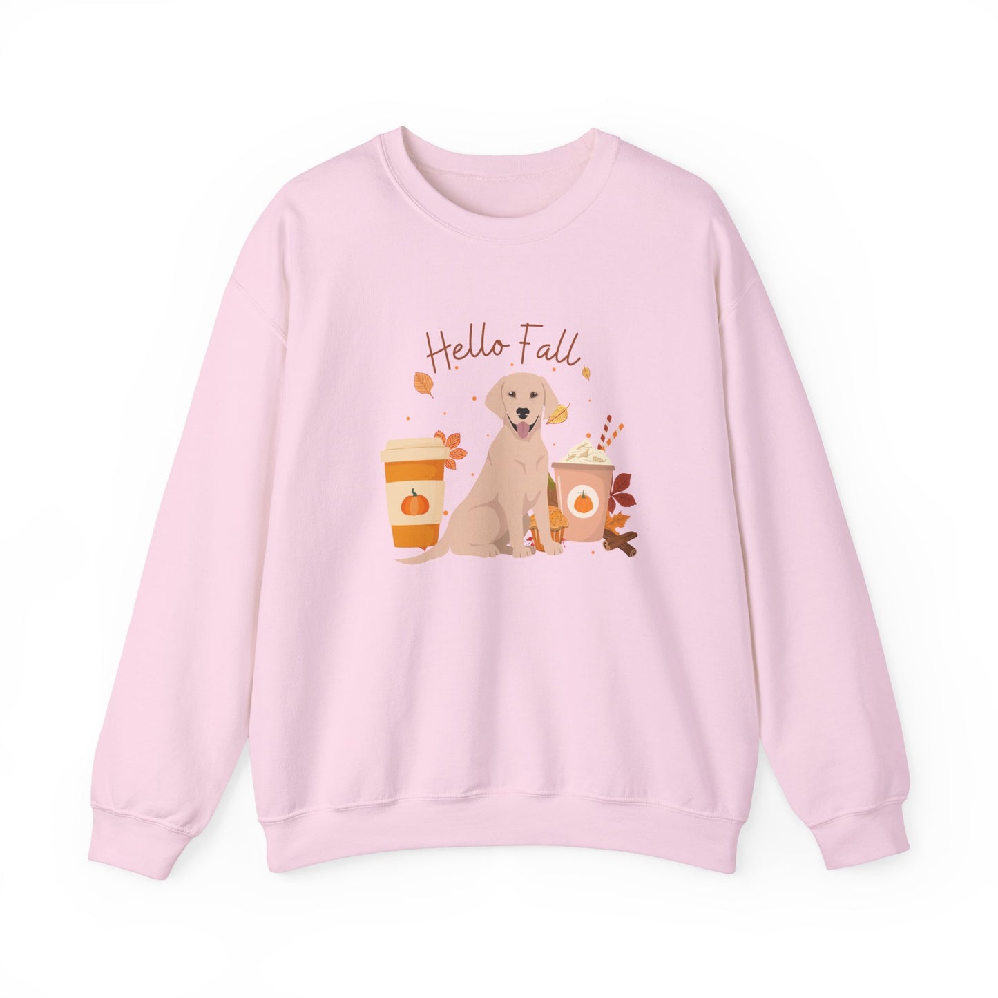 Yellow Labrador Retriever Dog Fall Halloween Unisex Heavy Blend Crewneck Sweatshirt