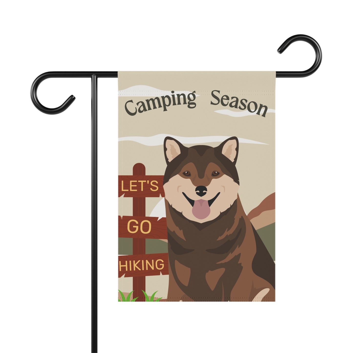 Shiba Inu Dog Camping Garden Flag