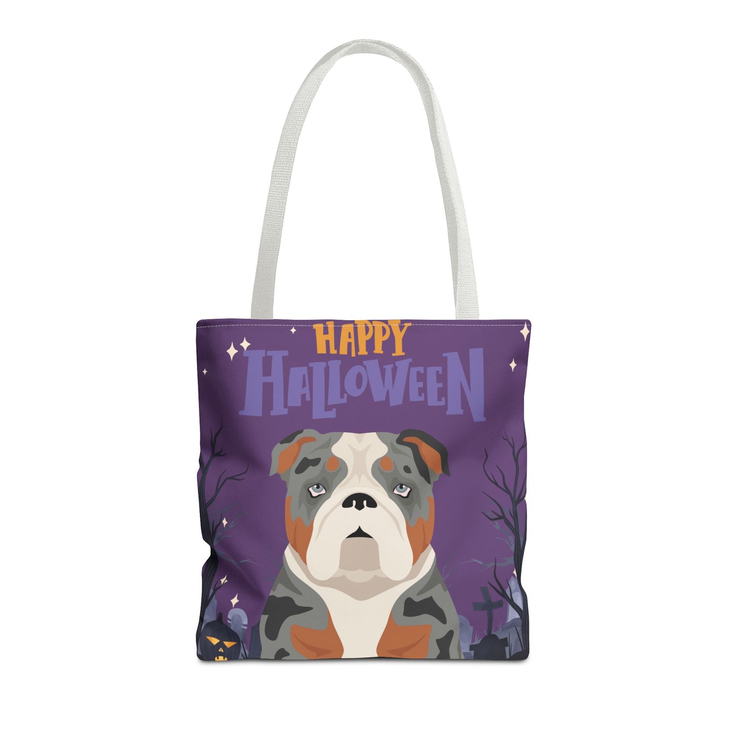Bulldog Dog Happy Halloween Tote Bag 16x16