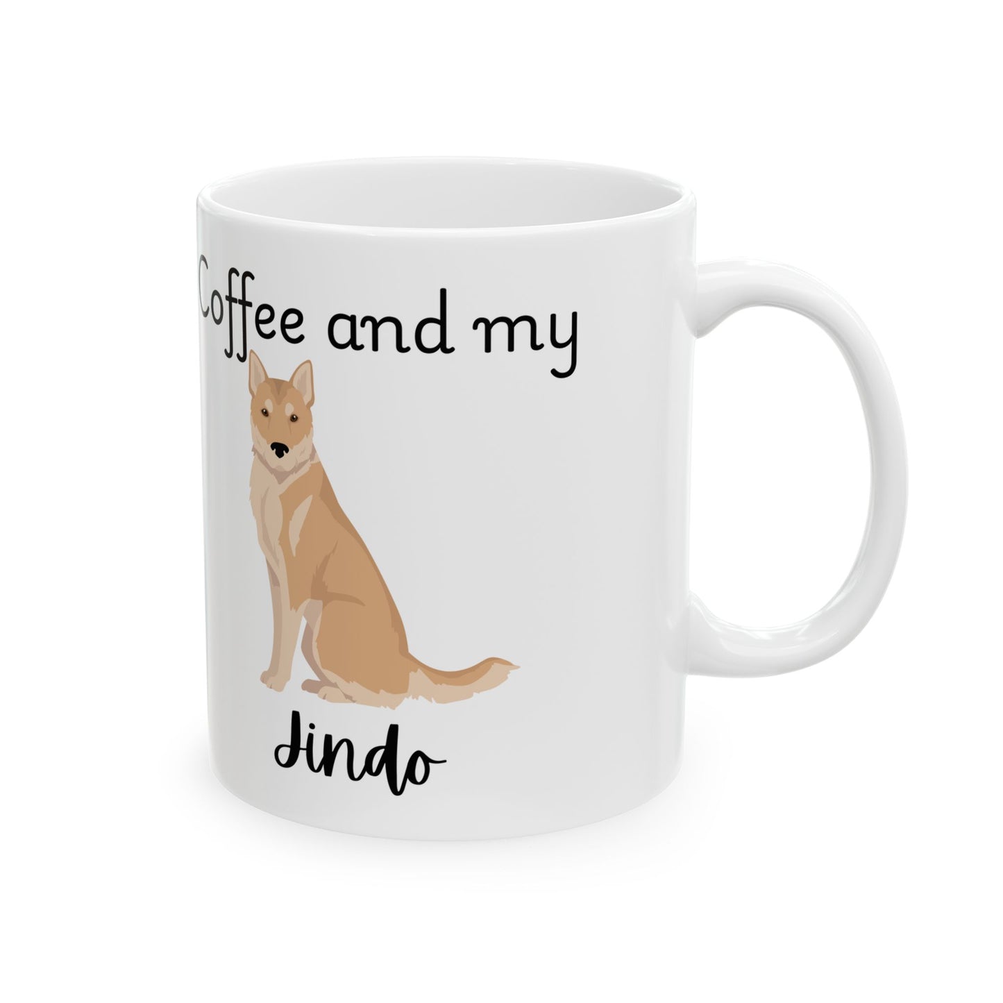 Coffee and My Jindo Ceramic Mug | Dog Lover Gift, Pet Owner Cup, Cute Mug for Dog Moms, Funny Mug for Coffee Lovers