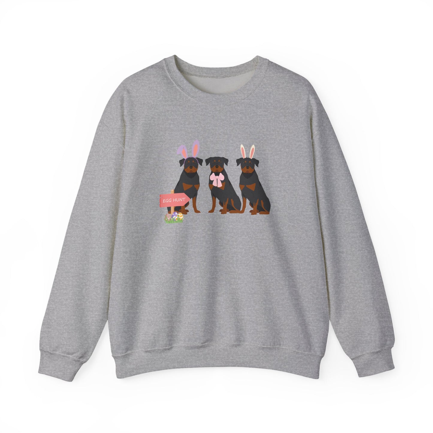 Rottweiler Dog Easter Unisex Heavy Blend Crewneck Sweatshirt, easter, Cute Dog Mom Gift