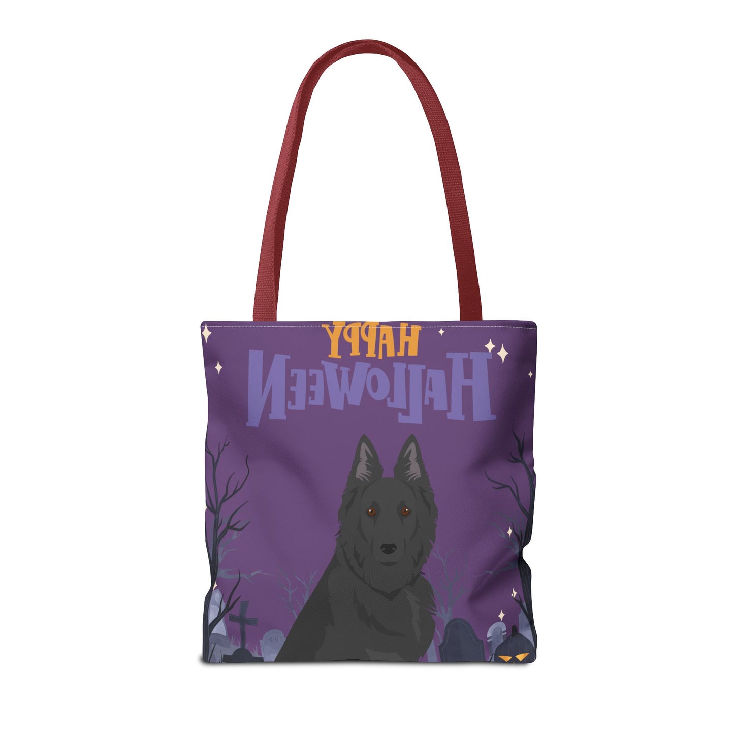 Belgain Sheepdog Dog Happy Halloween Tote Bag 16x16