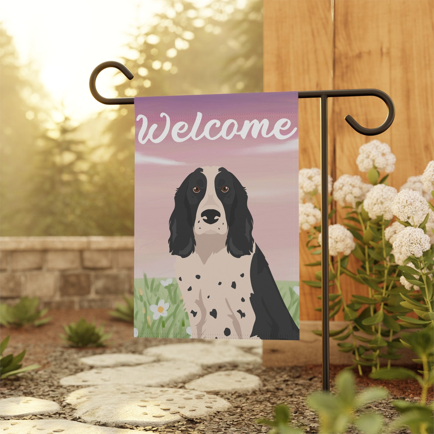 Russian Spaniel Dog Welcome Garden Flag