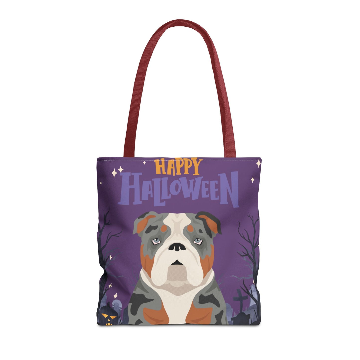 Bulldog Dog Happy Halloween Tote Bag 16x16