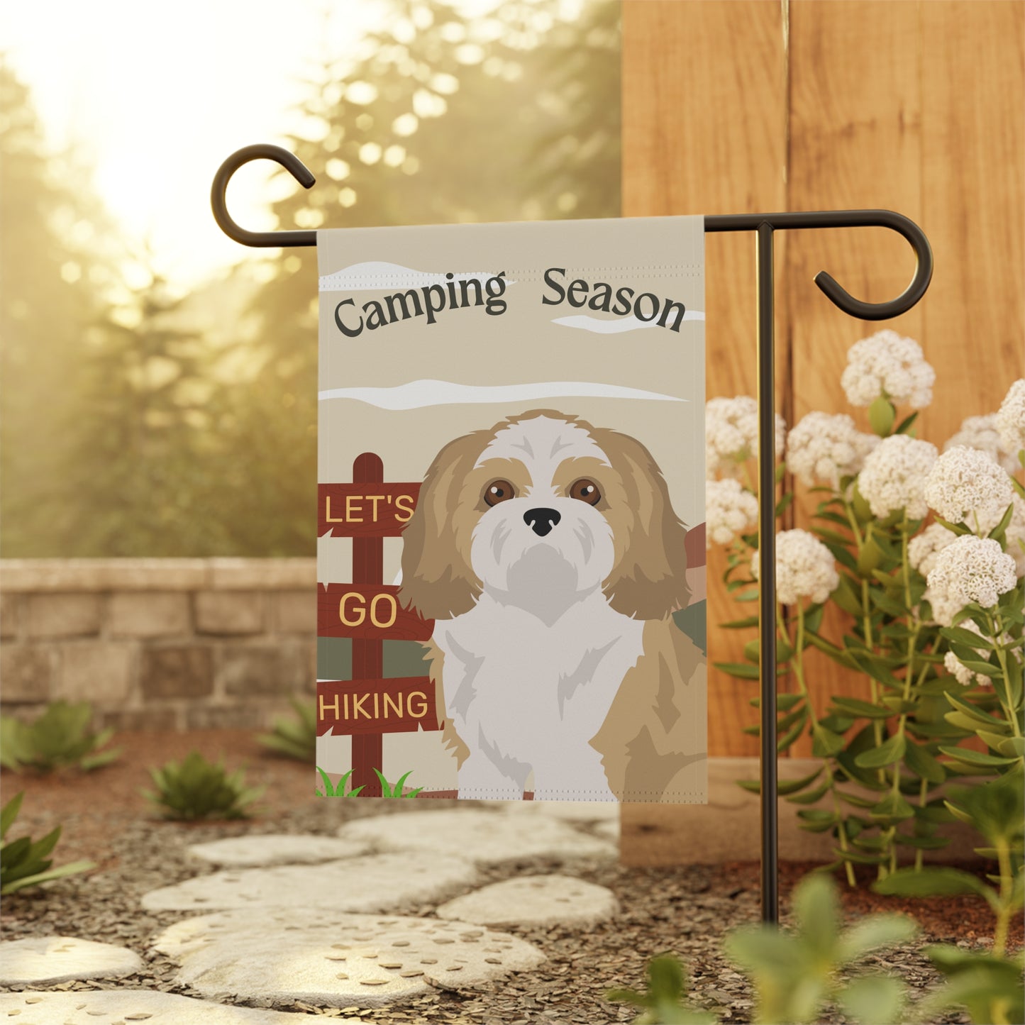 Shih Tzu Dog Camping Garden Flag