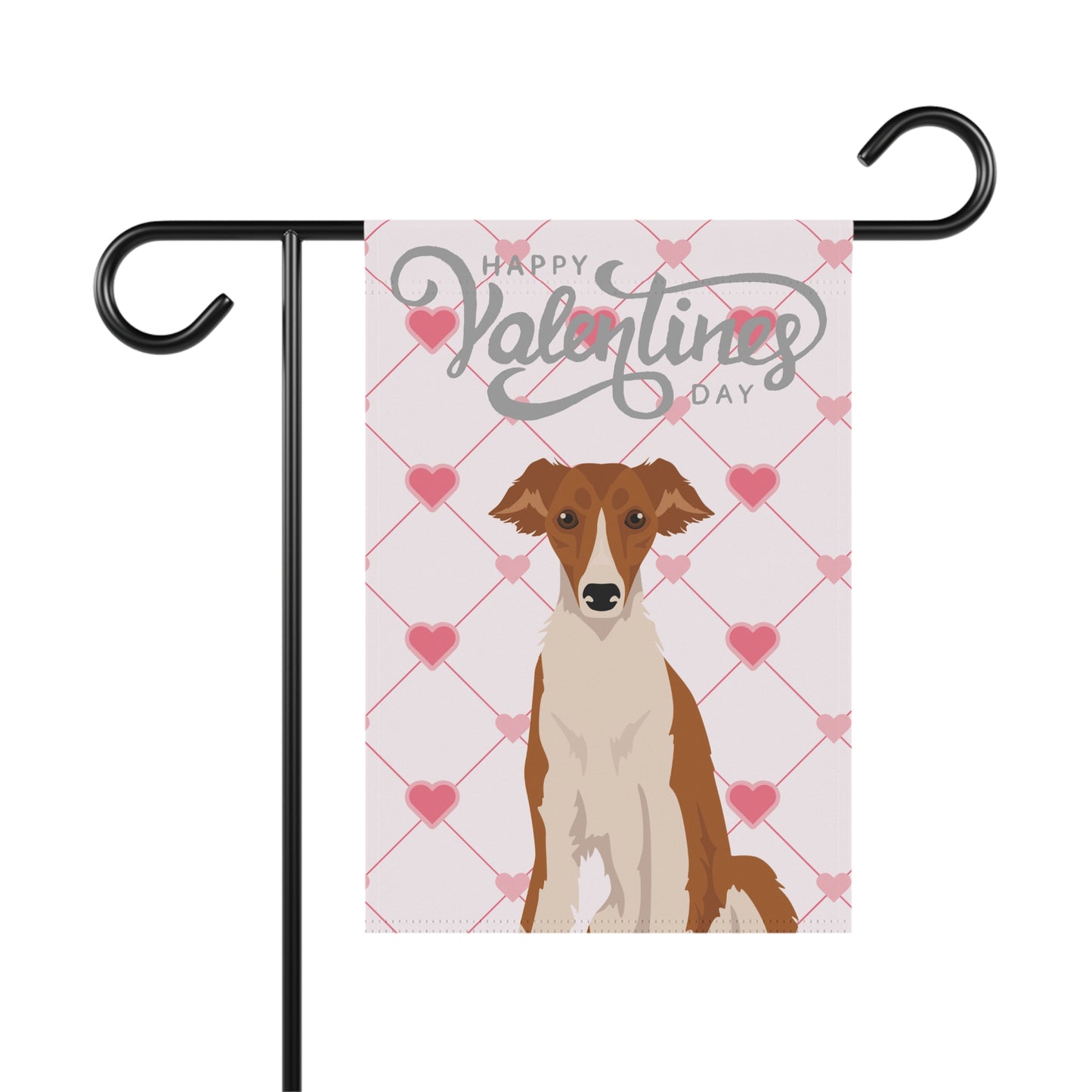 Silken Windhound Dog Valentines Day Garden Flag