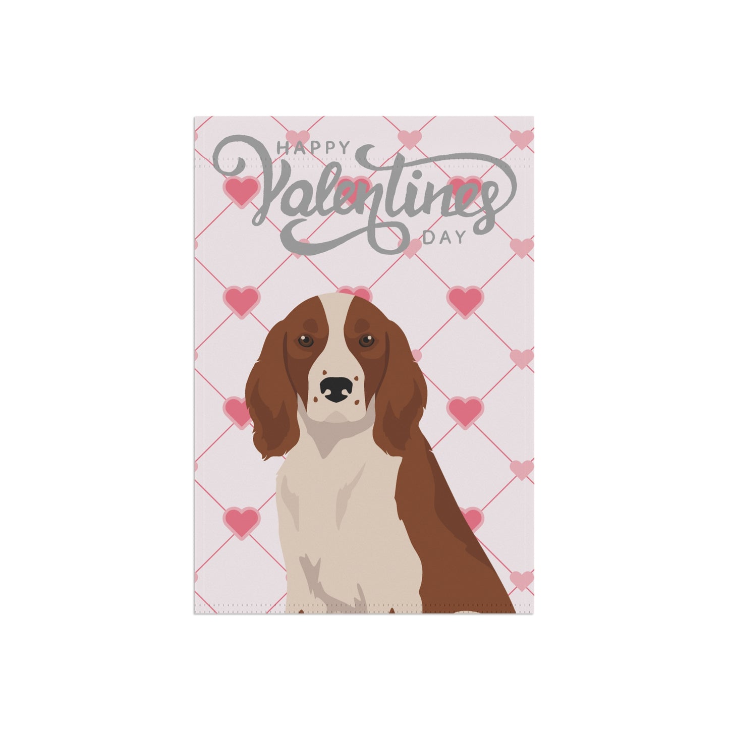 Welsh Springer Spaniel Dog Valentines Day Garden Flag