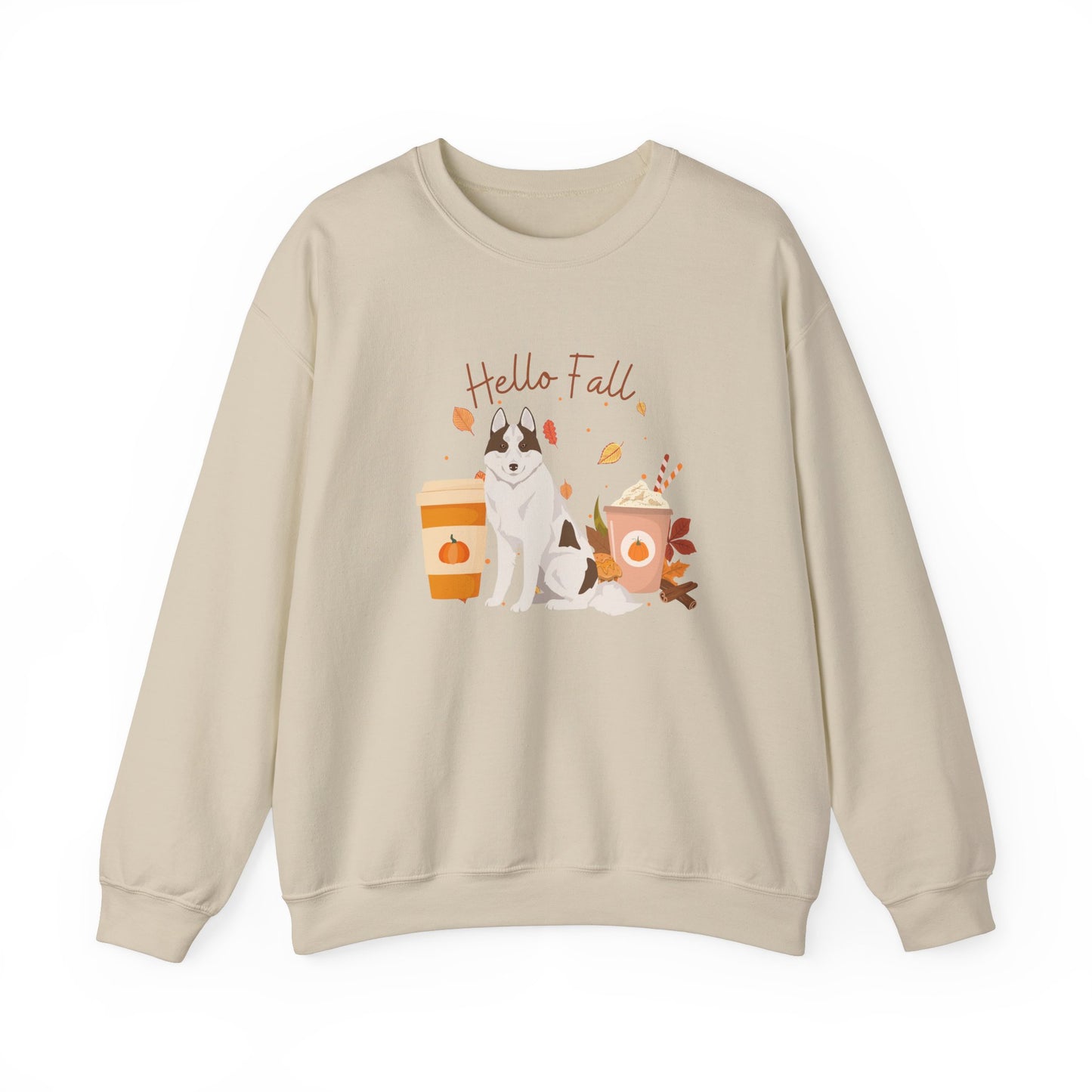 Siberian Husky Dog Fall Halloween Unisex Heavy Blend Crewneck Sweatshirt
