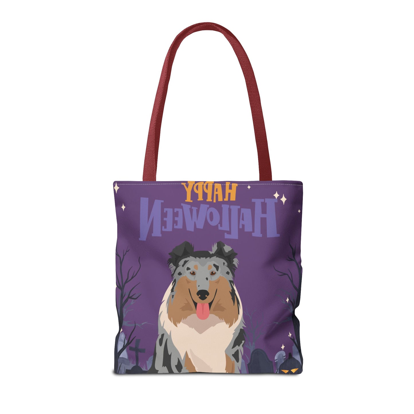 Collie Dog Happy Halloween Tote Bag 16x16