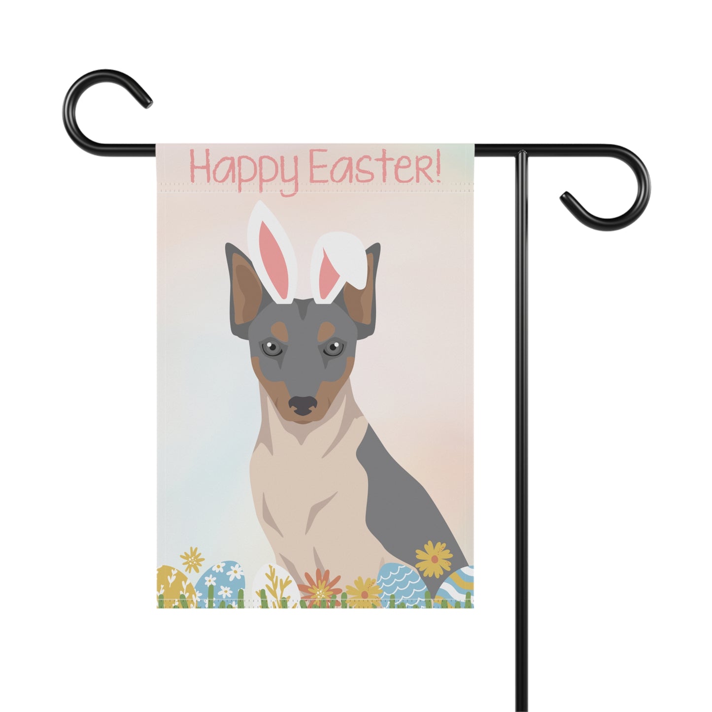 Brazilian Terrier Dog Happy Easter Garden Flag