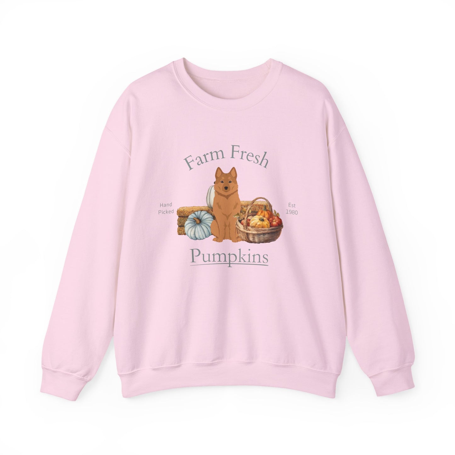 Finnish Spitz Dog Fall Farm Fresh Unisex Heavy Blend Crewneck Sweatshirt
