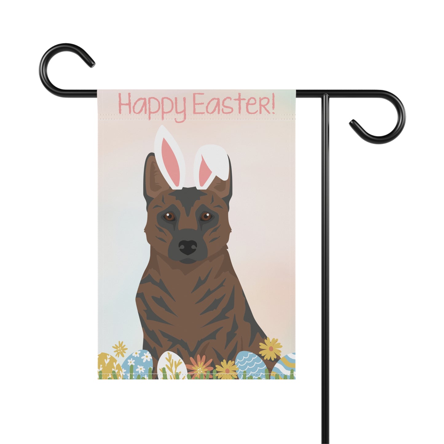Kai Ken Dog Happy Easter Garden Flag