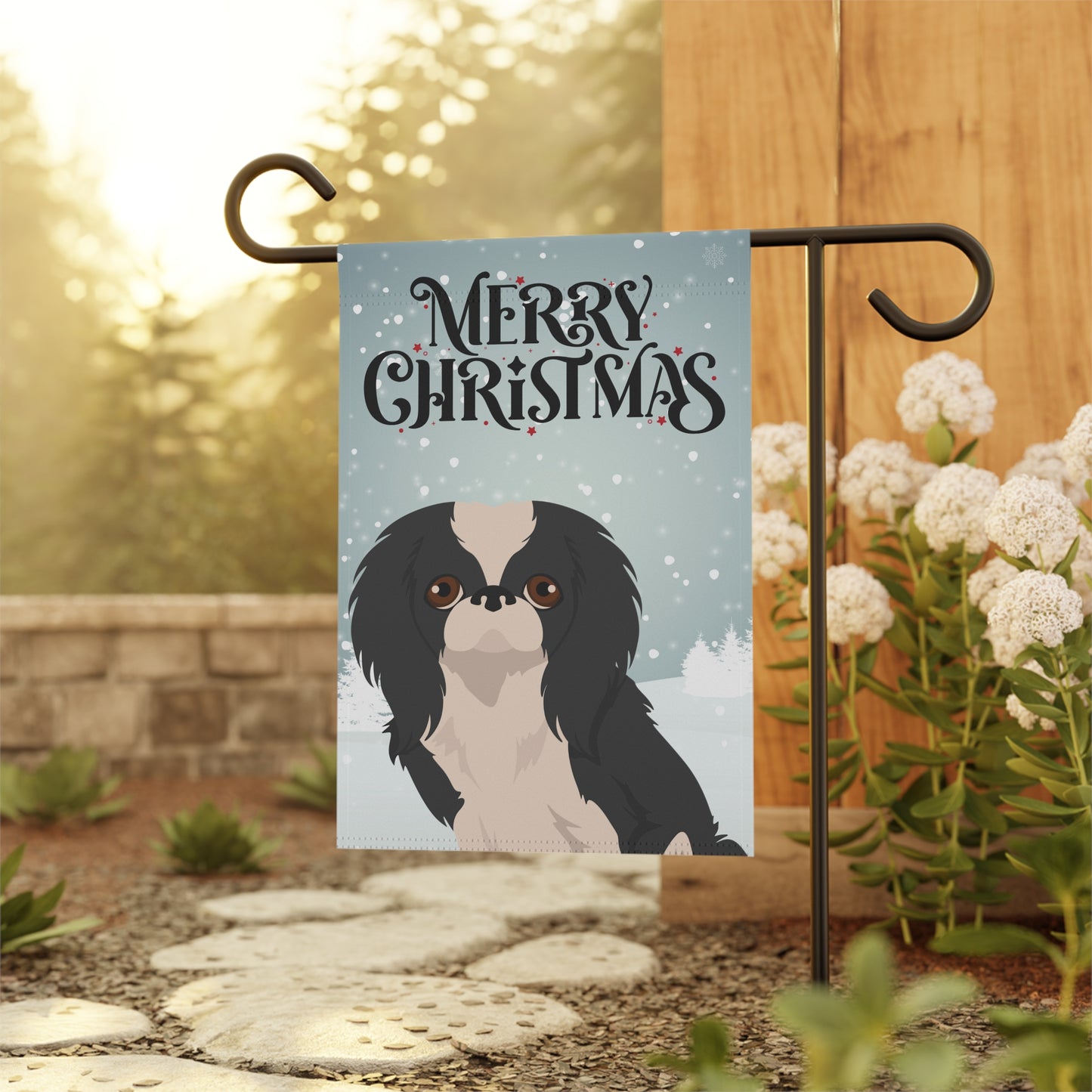 Japanese Chin Dog Garden Flag