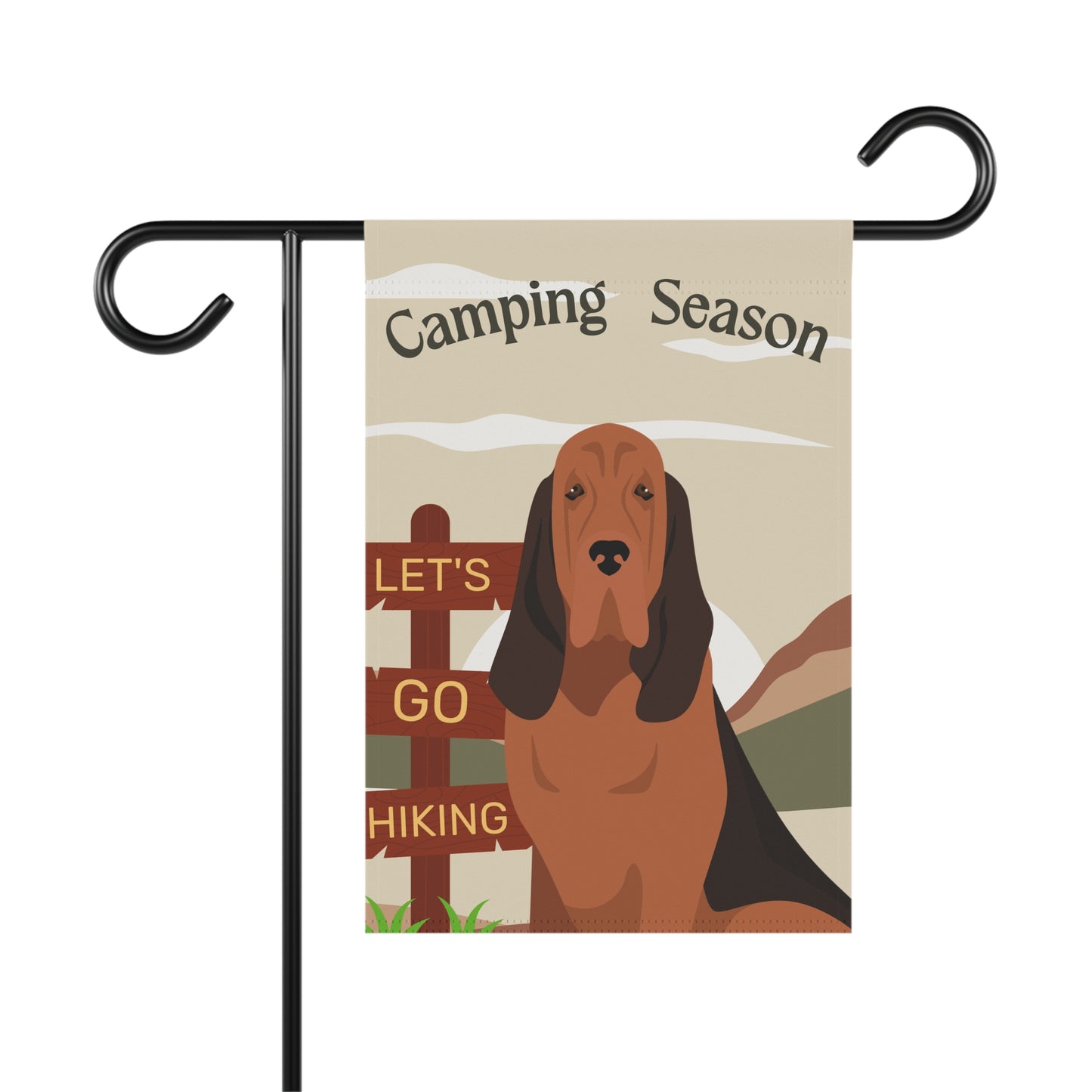 Bloodhound Dog Camping Garden Flag