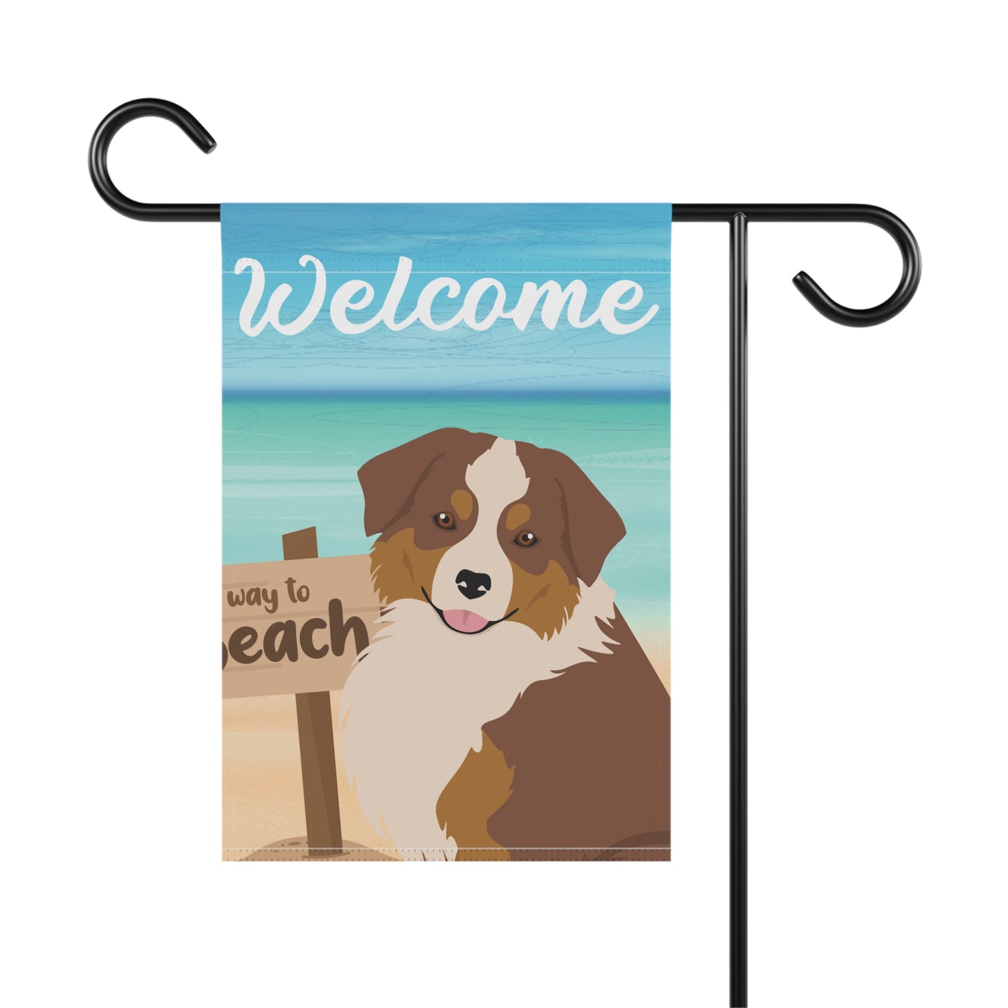 Miniature American Shepherd Dog Garden Flag