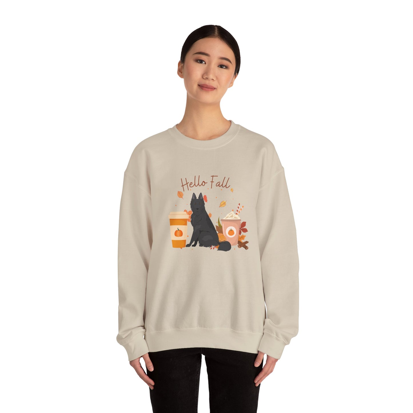 Belgian Shepherd Dog Fall Halloween Unisex Heavy Blend Crewneck Sweatshirt