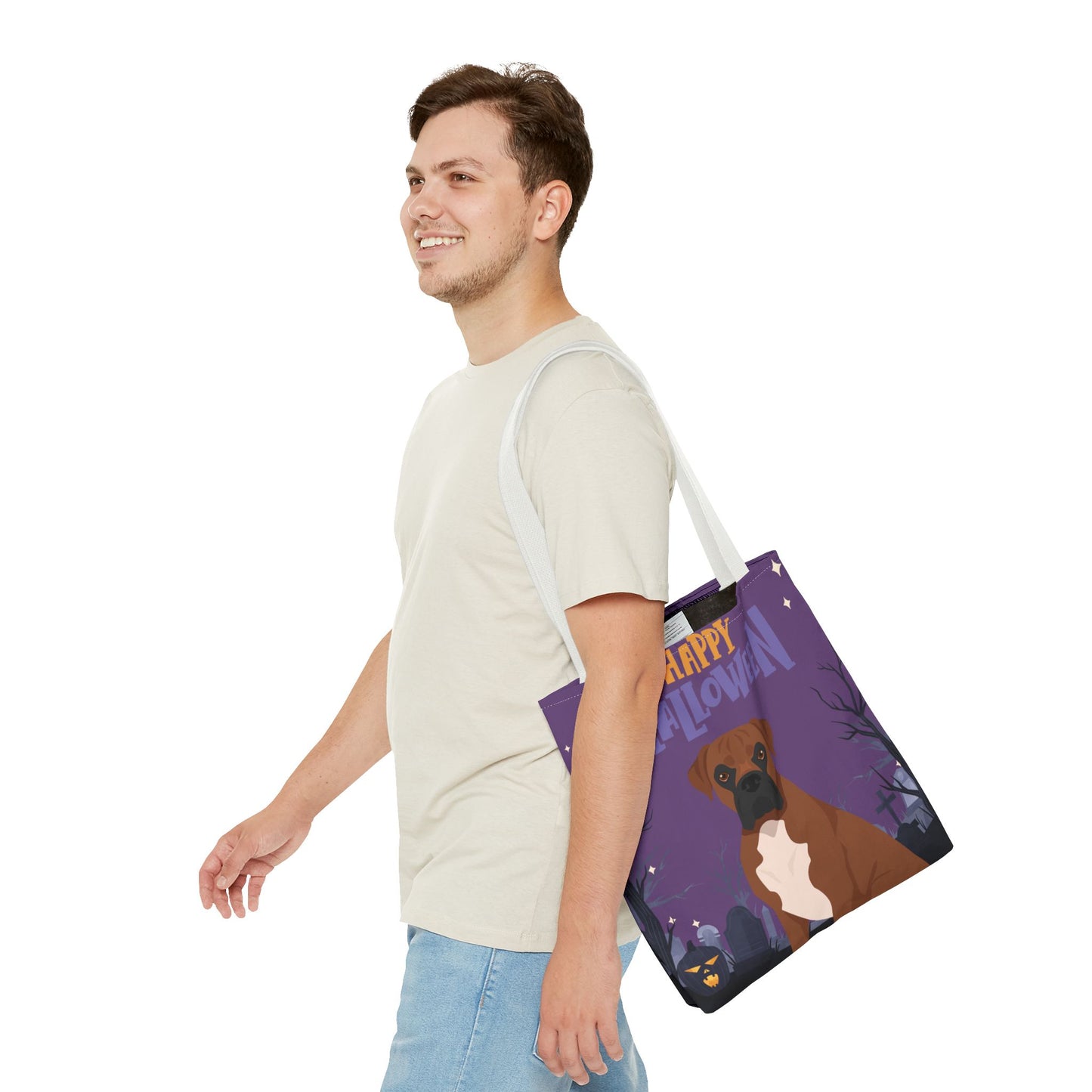 Boxer Dog Happy Halloween Tote Bag 16x16
