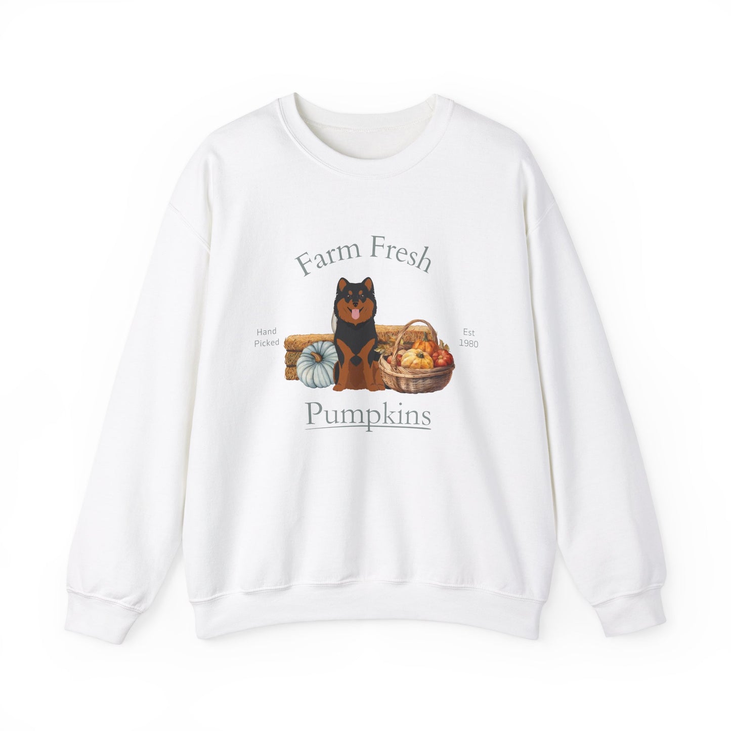 Finnish Lapphund Dog Fall Halloween Unisex Heavy Blend Crewneck Sweatshirt