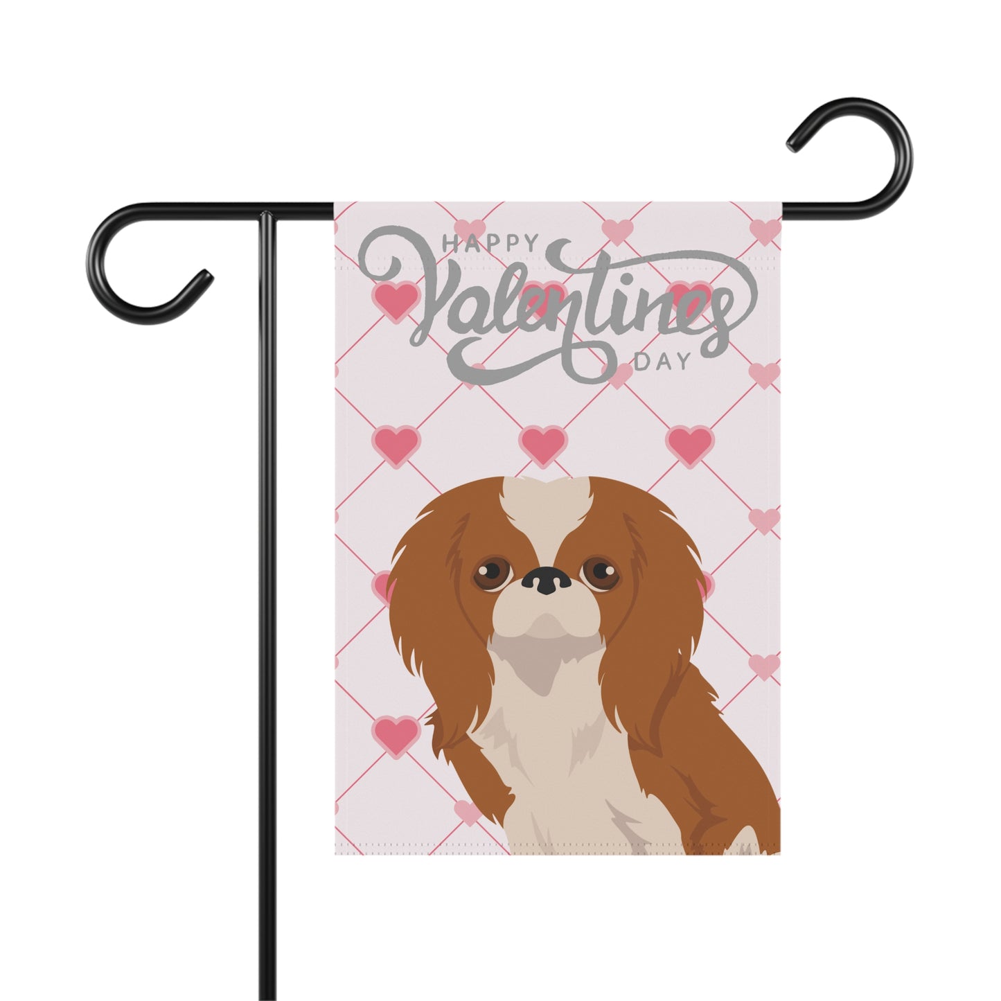 Japanese Chin Dog Valentines Day Garden Flag
