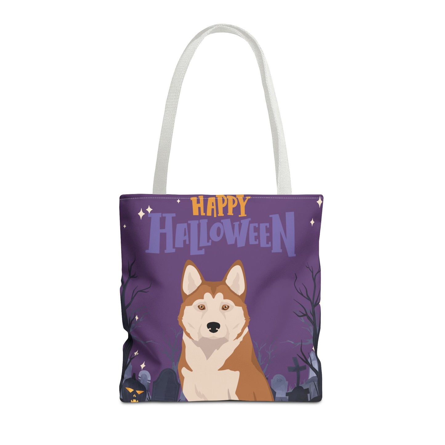 Alaskan Husky Dog Happy Halloween Tote Bag 16x16