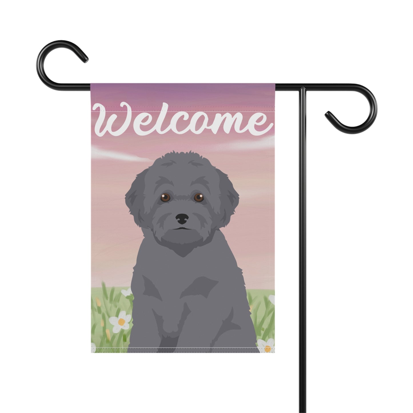 Toy Poodle Dog Welcome Garden Flag