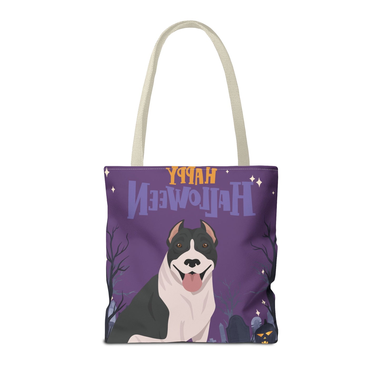 Pit Bull Dog Happy Halloween Tote Bag 16x16