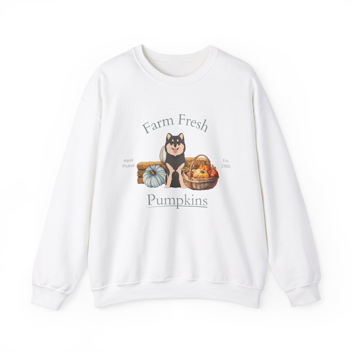 Finnish Lapphund Dog Fall Halloween Unisex Heavy Blend Crewneck Sweatshirt