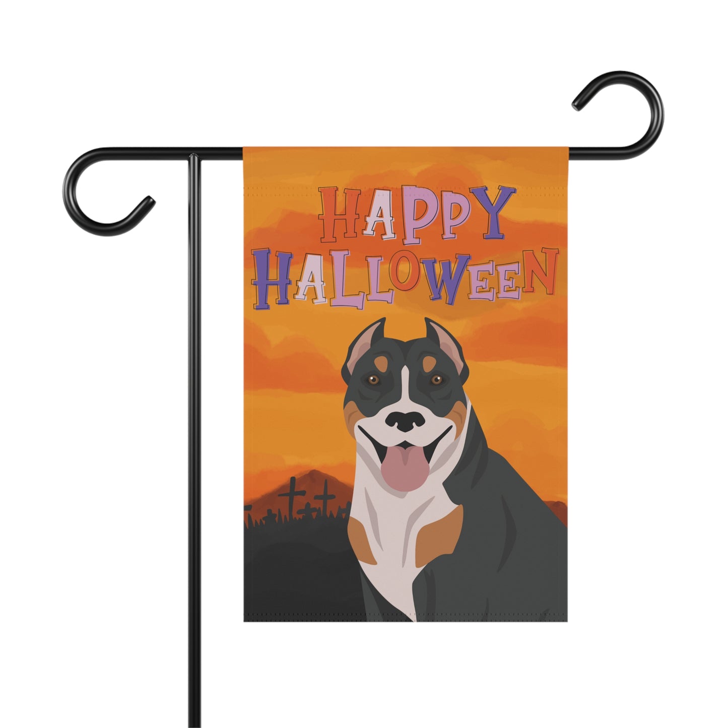 Pit Bull Dog Halloween Garden Flag