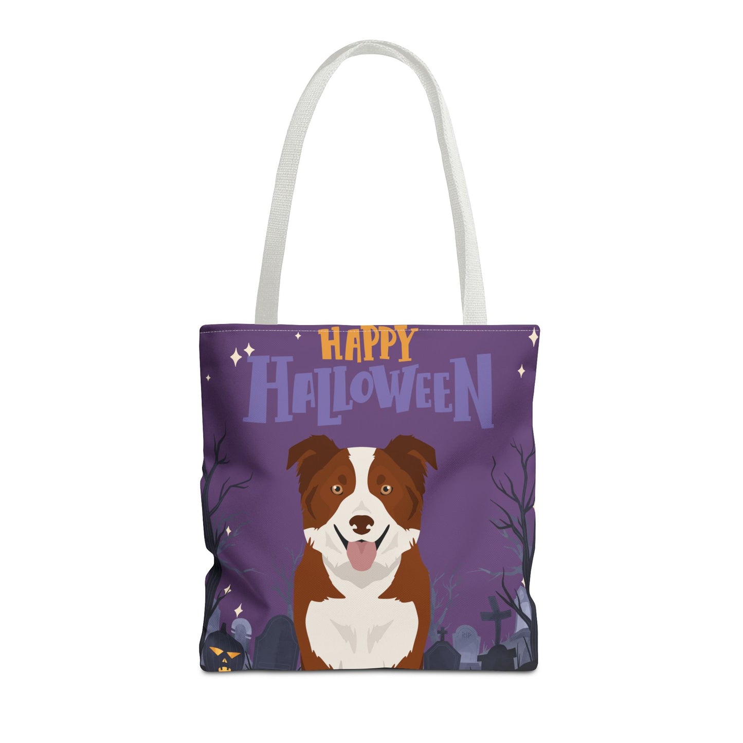 Border Collie Dog Happy Halloween Tote Bag 16x16